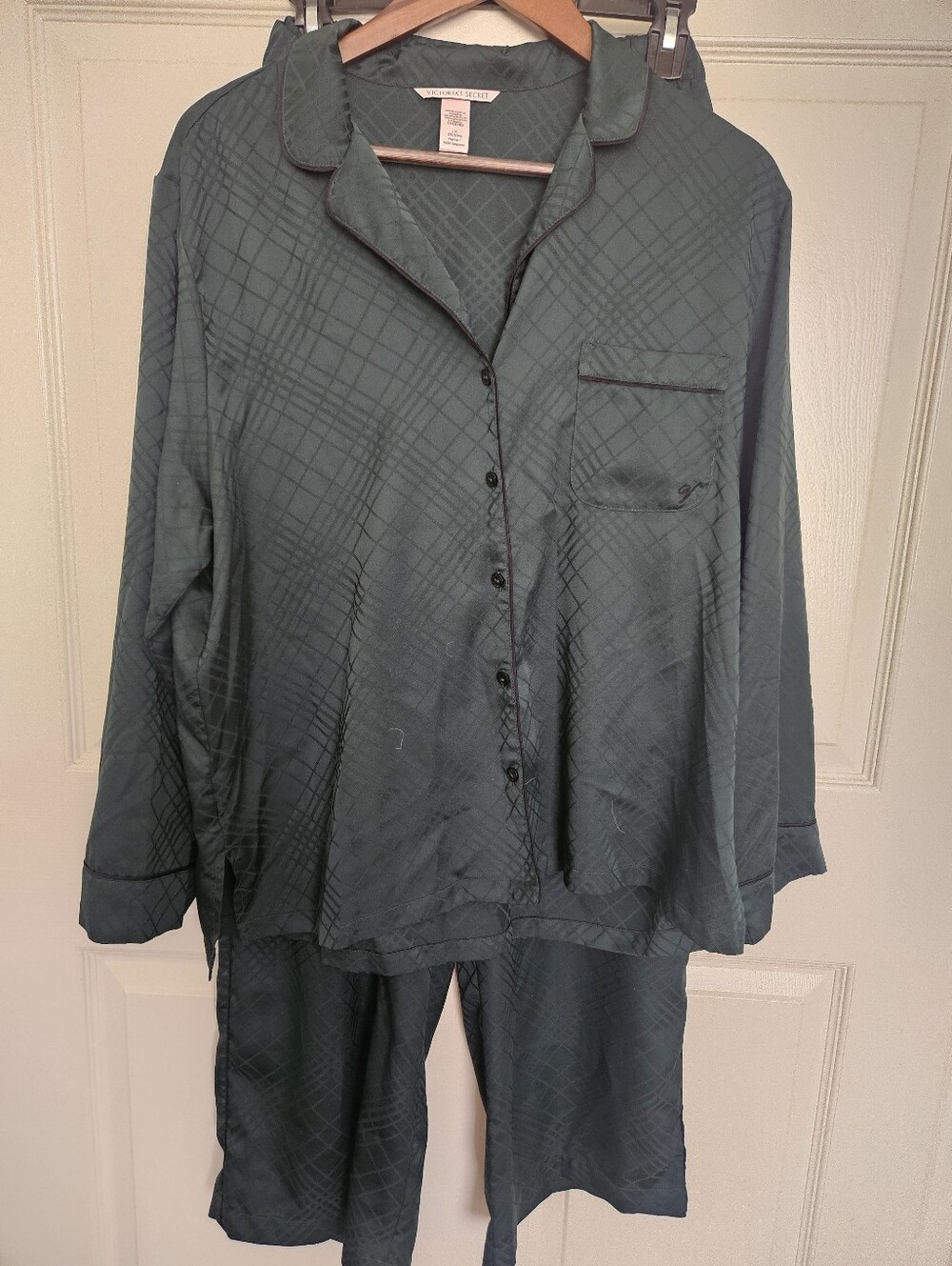 Victoria's Secret Womens Dark Teal Quilted Lounge Set